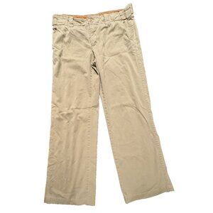 Vince Women Size 4 Retro Wide Leg Khaki Cotton Trouser Pants USA Y2k 90s